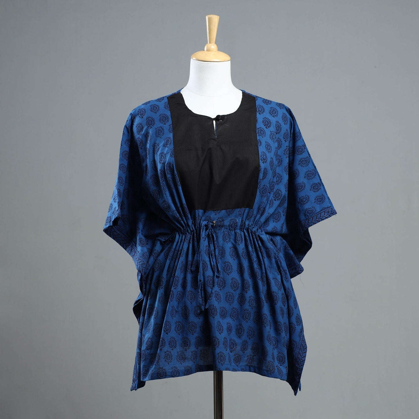 Bagh Block Printed Cotton Kaftan with Tie-Up Waist