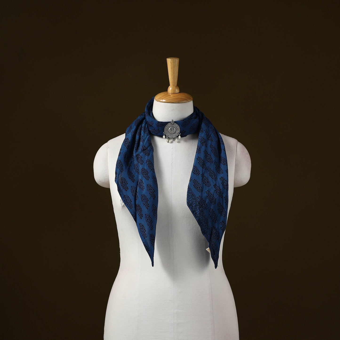 Bagh modal silk pendant necklace scarf 85 - handcrafted