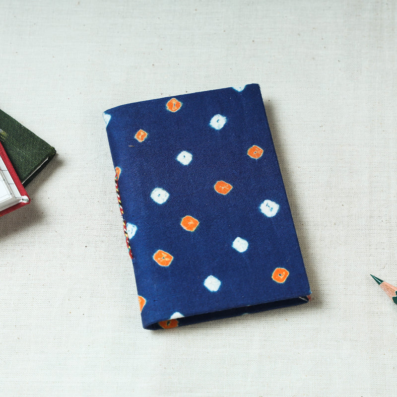 Blue - Bandhani Cover Handmade Paper Notebook (5 x 3.5 in)