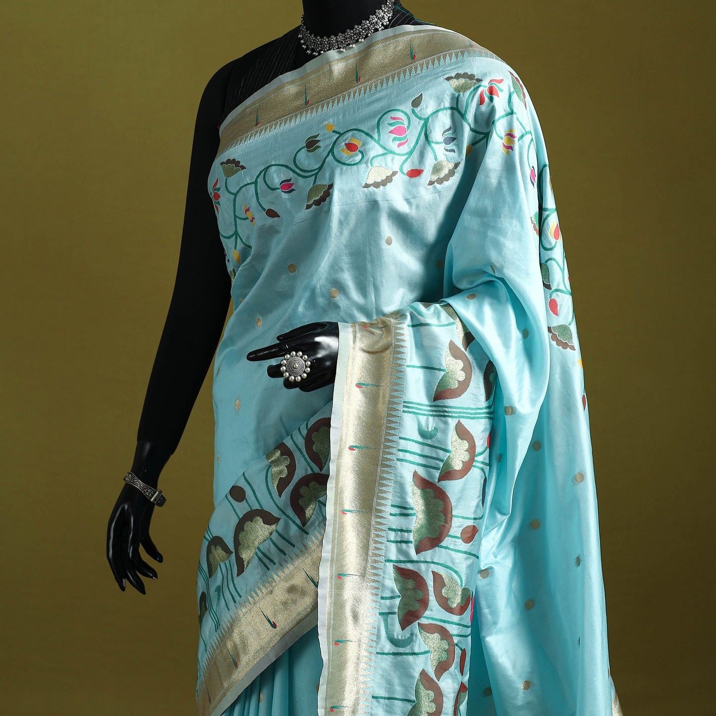 Bangalore silk paithani saree 07 - handcrafted