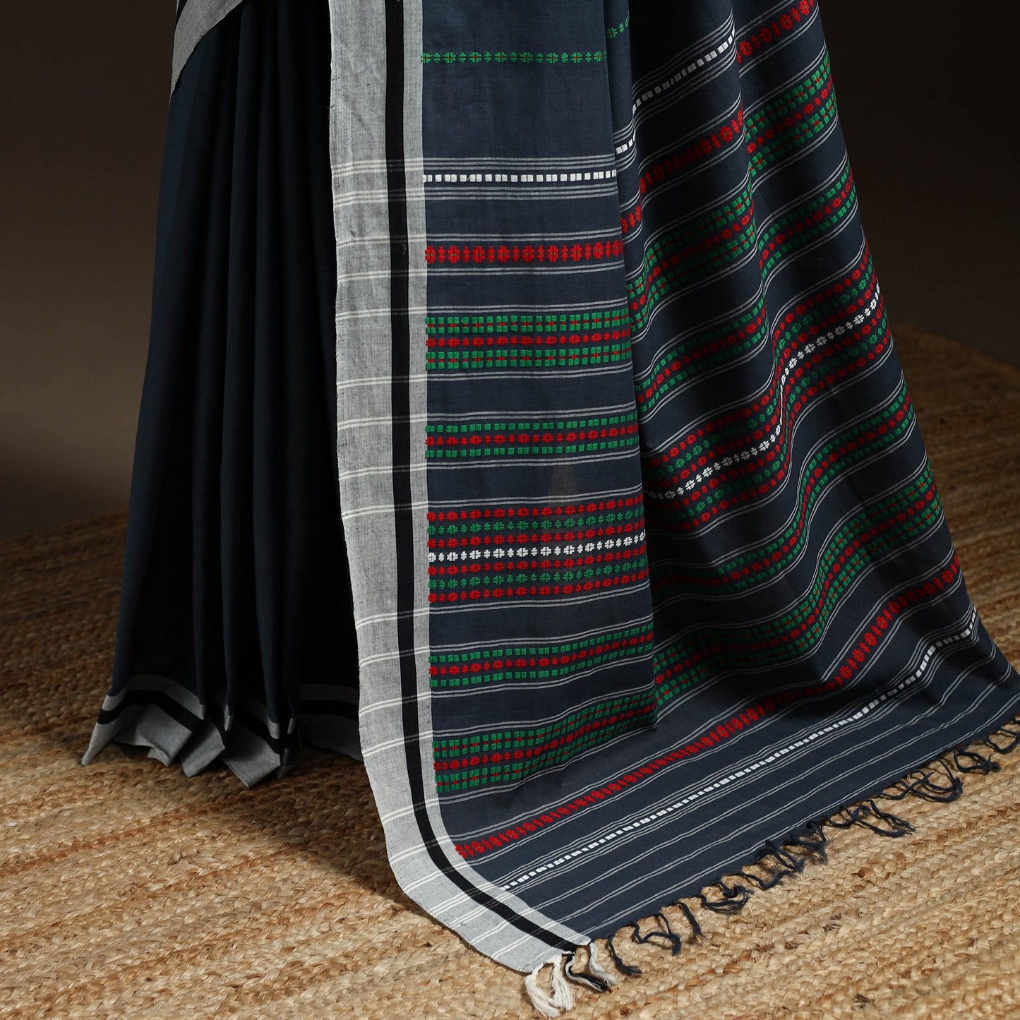 Blue - bengal handwoven cotton begumpuri saree 07