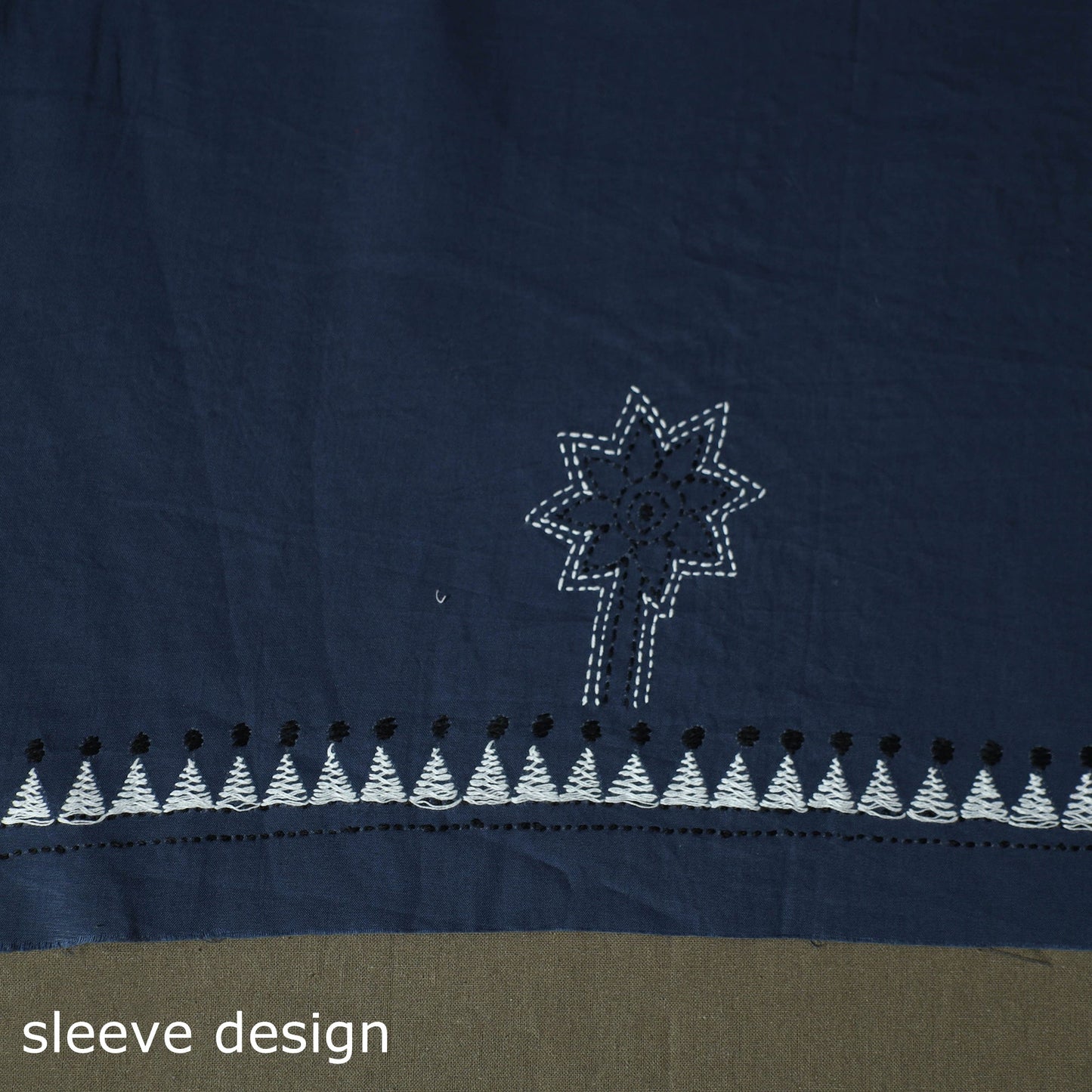 Bengal kantha hand embroidered cotton unstitched kurta