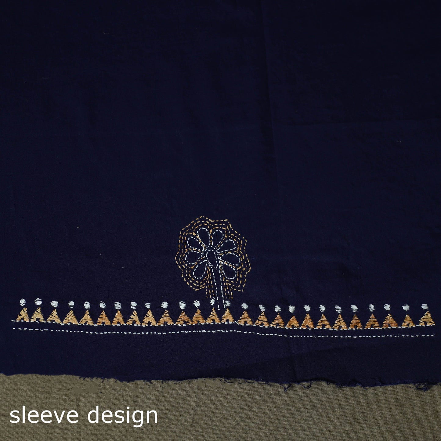 Bengal kantha hand embroidered cotton unstitched kurta