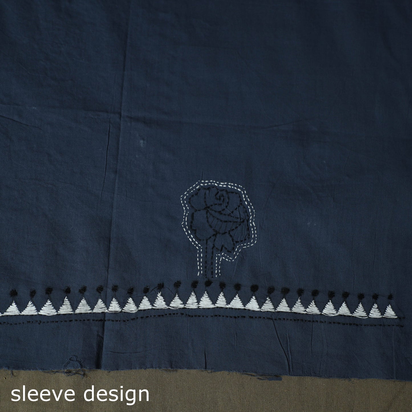Bengal kantha hand embroidered cotton unstitched kurta