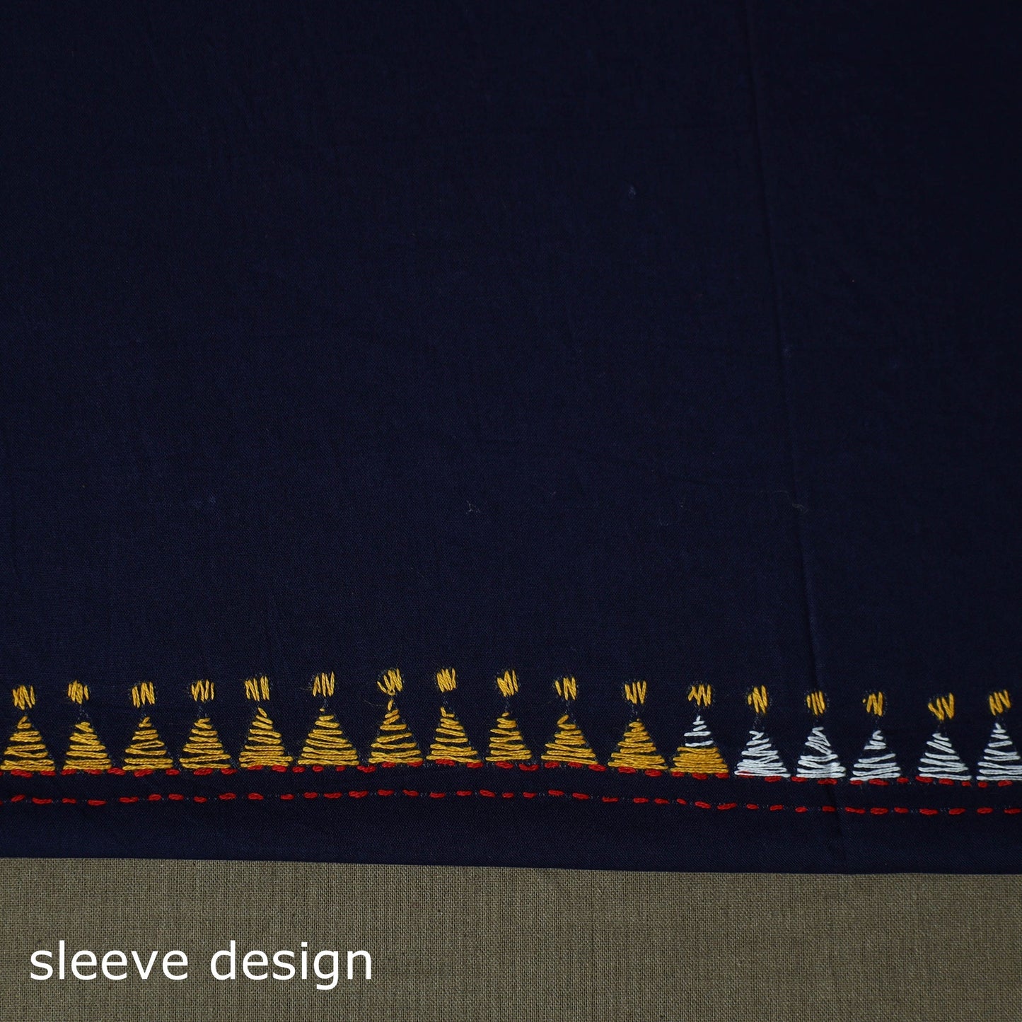 Bengal kantha hand embroidered cotton unstitched kurta