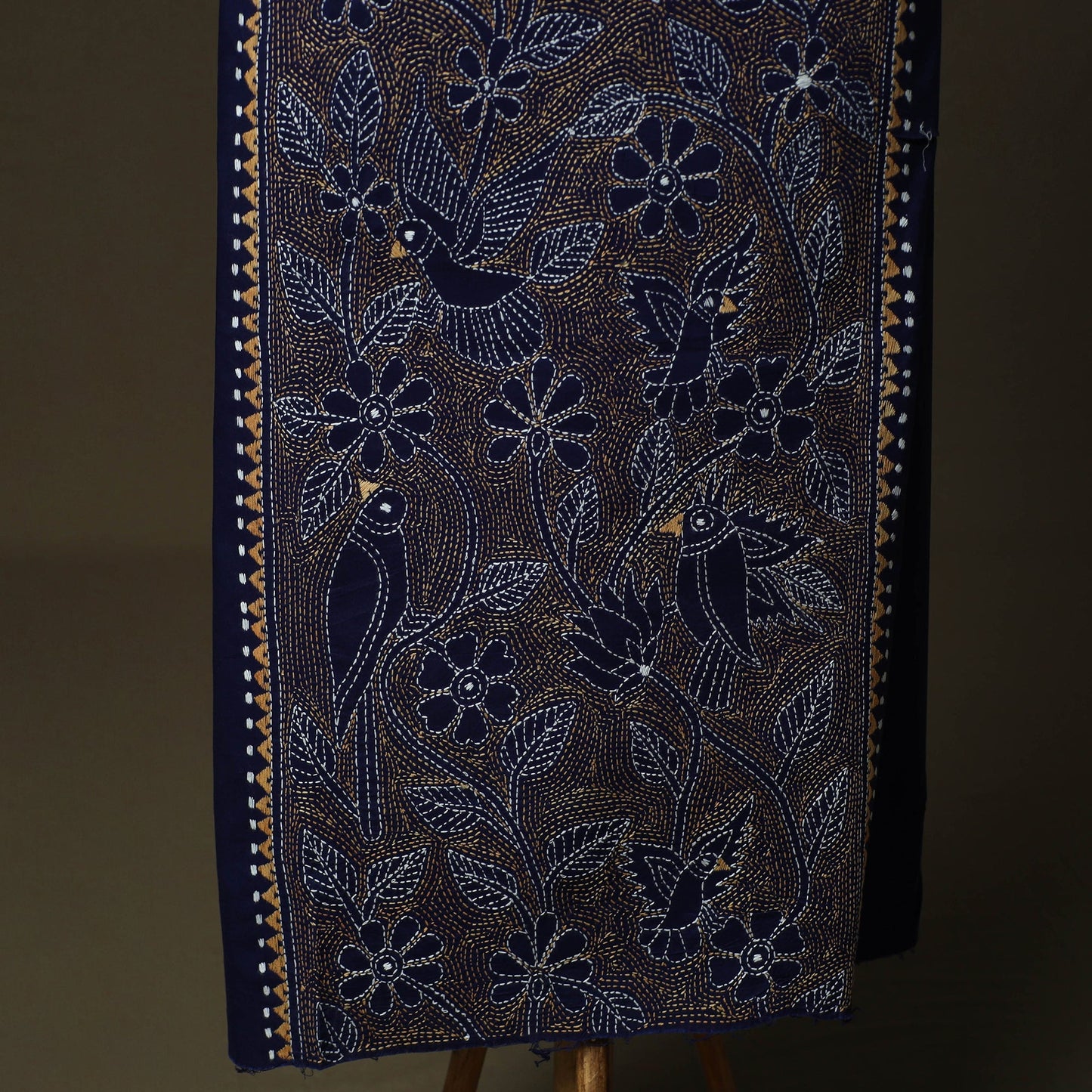 Bengal kantha hand embroidered cotton unstitched kurta