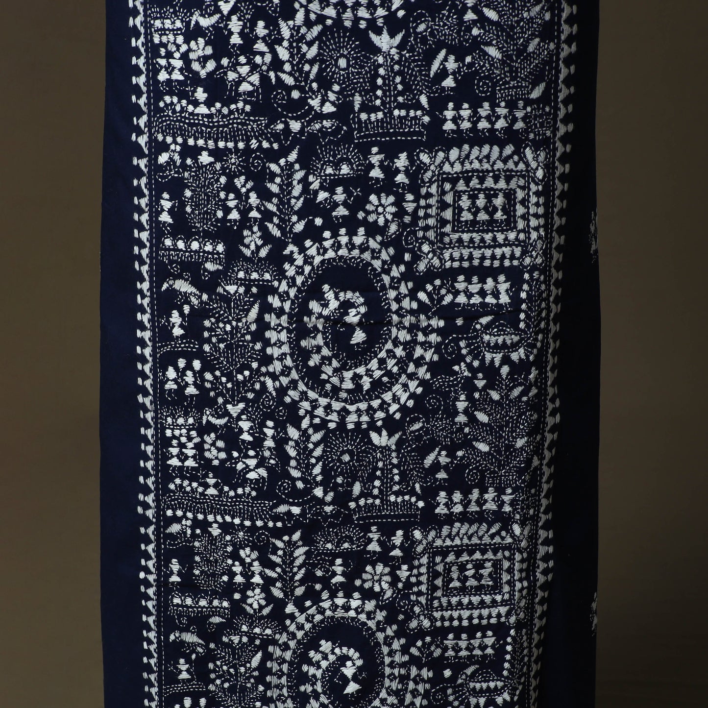 Bengal kantha hand embroidered cotton unstitched kurta