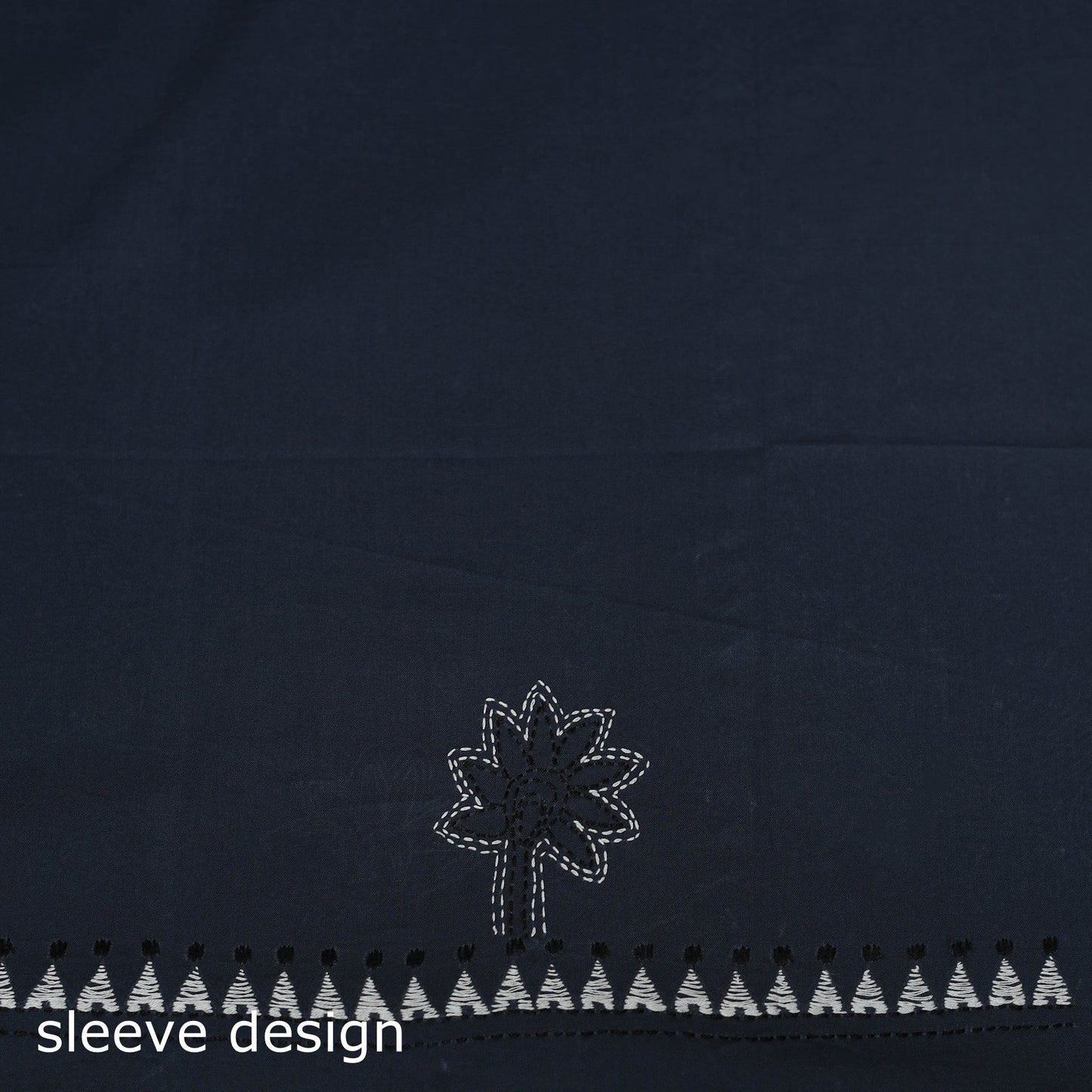 Blue - bengal kantha hand embroidered unstitched kurta