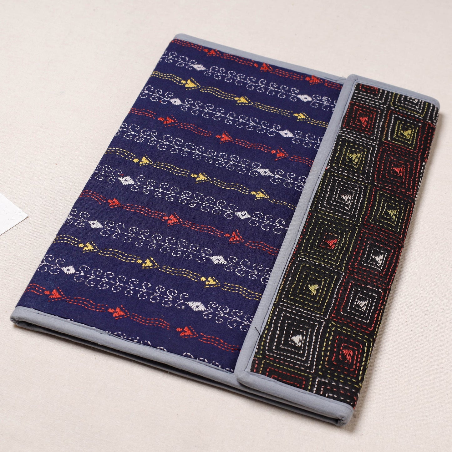 Blue Bengal Kantha Work Handcrafted File Folder