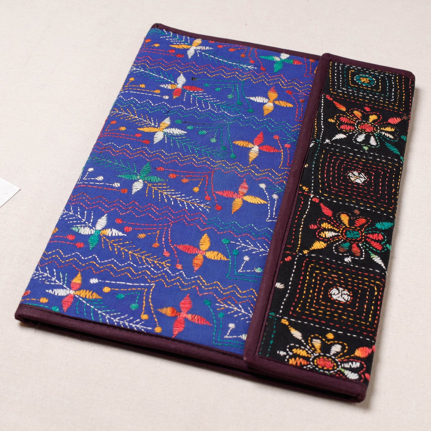 Blue Bengal Kantha Work Handcrafted File Folder