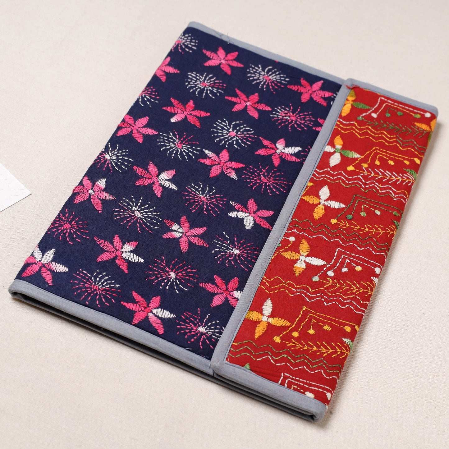 Blue Bengal Kantha Work Handcrafted File Folder