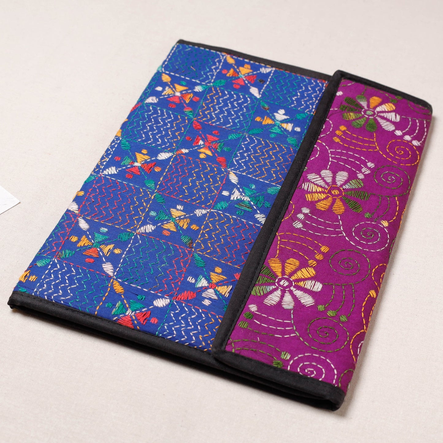 Blue Bengal Kantha Work Handcrafted File Folder