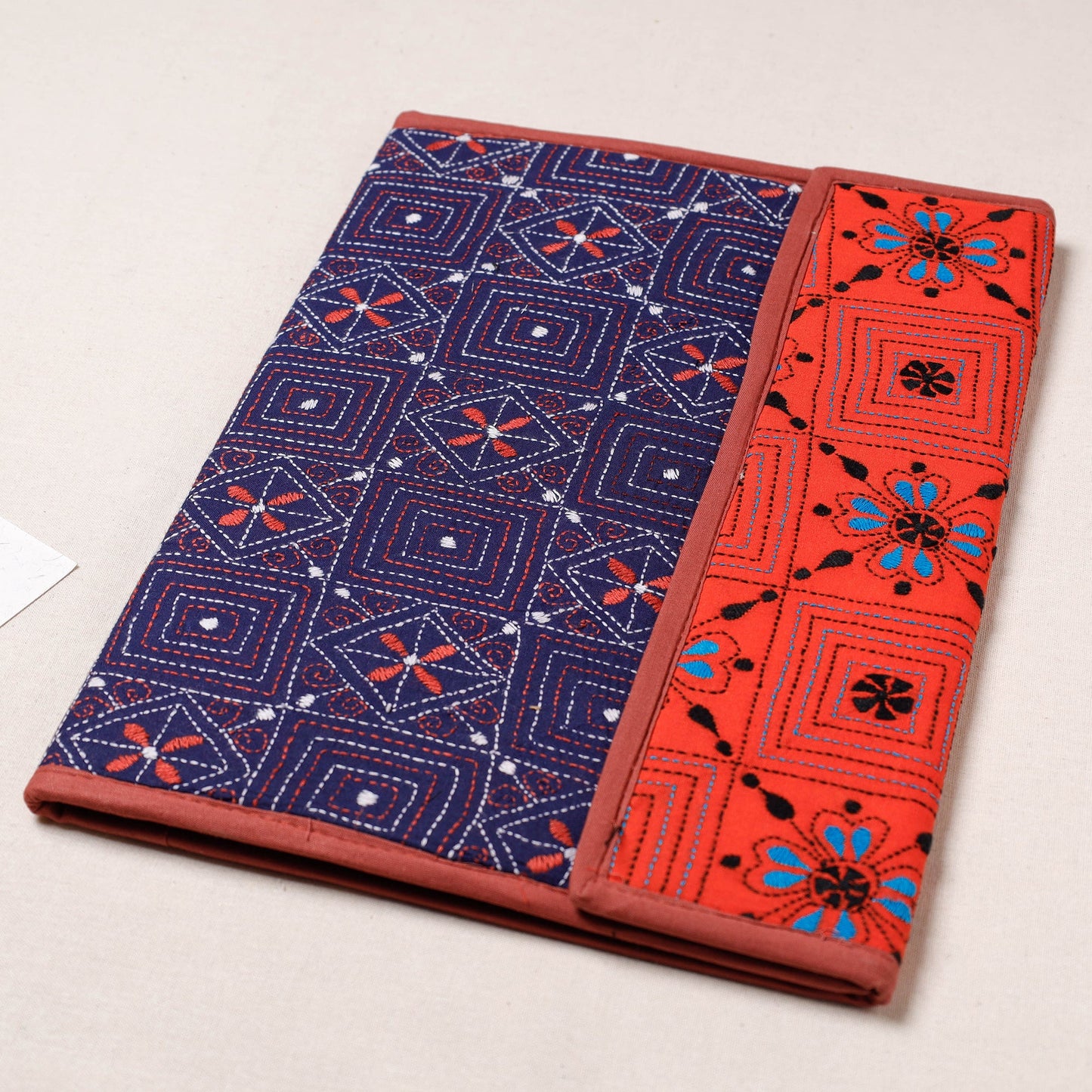 Blue Bengal Kantha Work Handcrafted File Folder