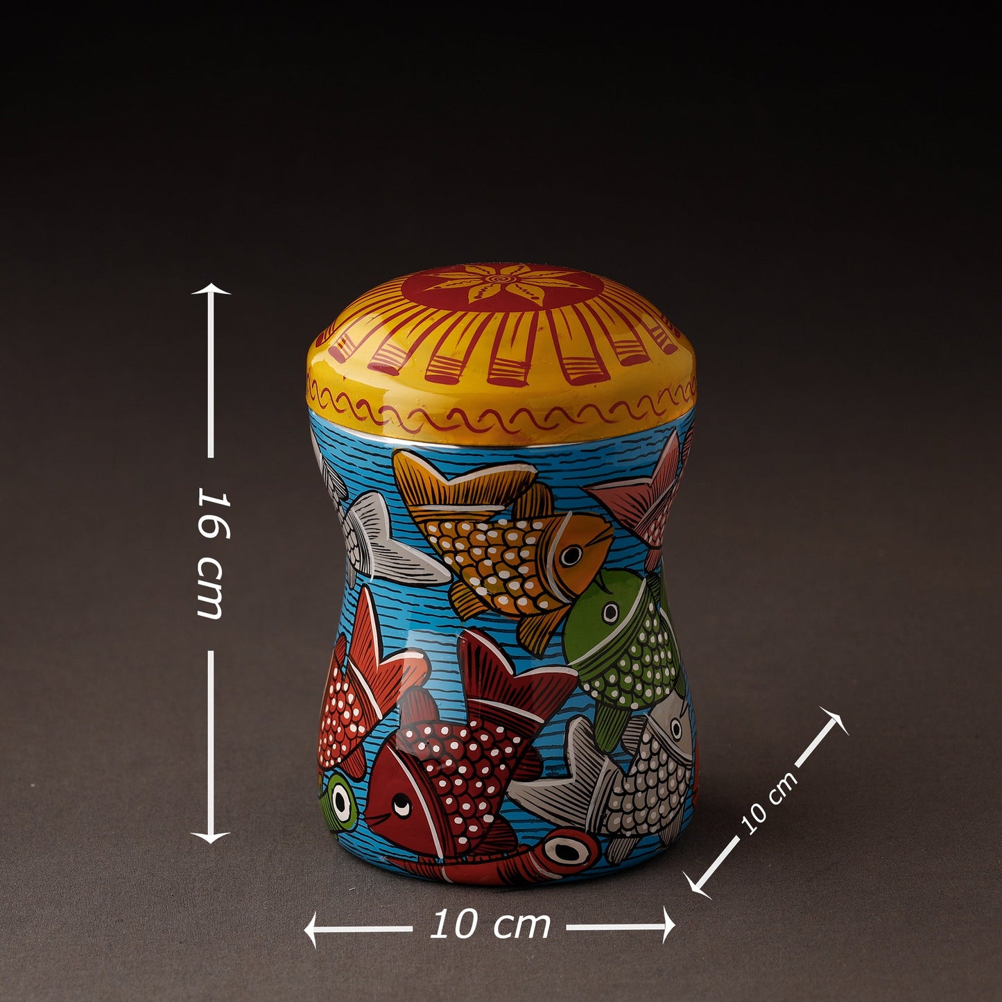 Bengal Patua Handpainted Stainless Steel Multi Utility Canister