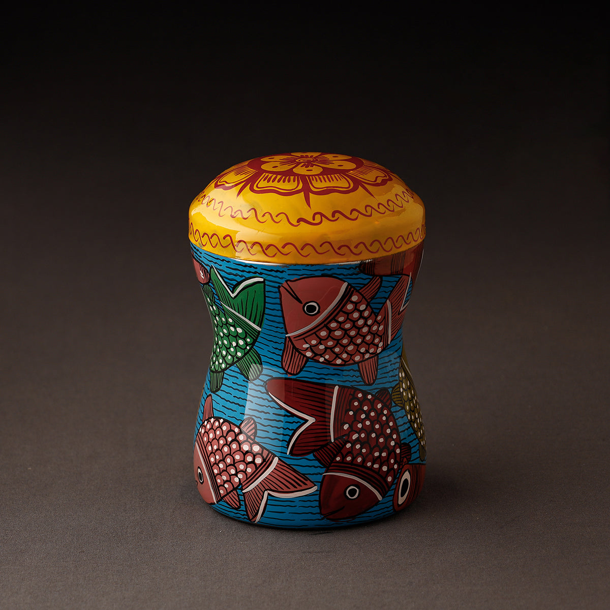 Bengal Patua Handpainted Stainless Steel Multi Utility Canister