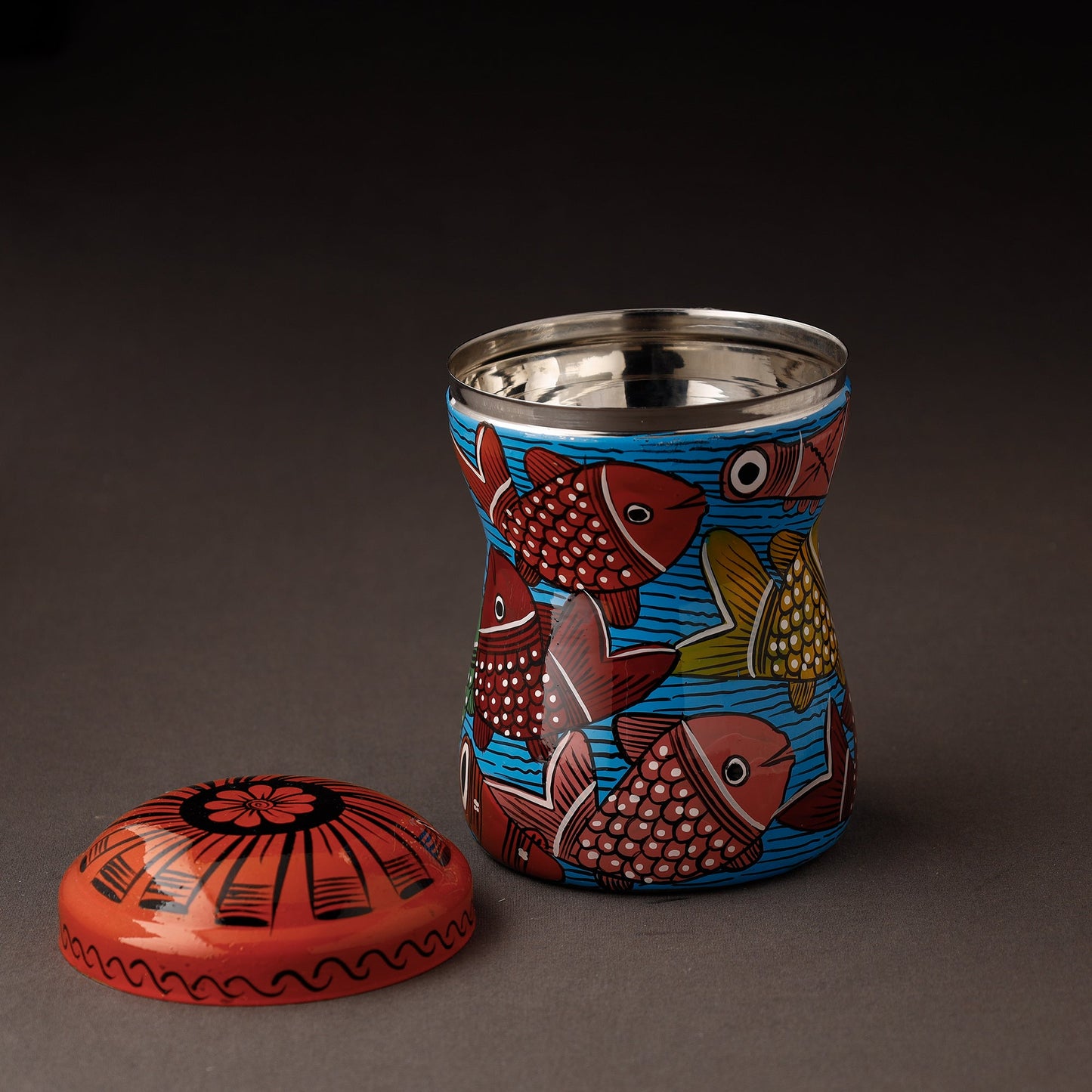 Bengal Patua Handpainted Stainless Steel Multi Utility Canister