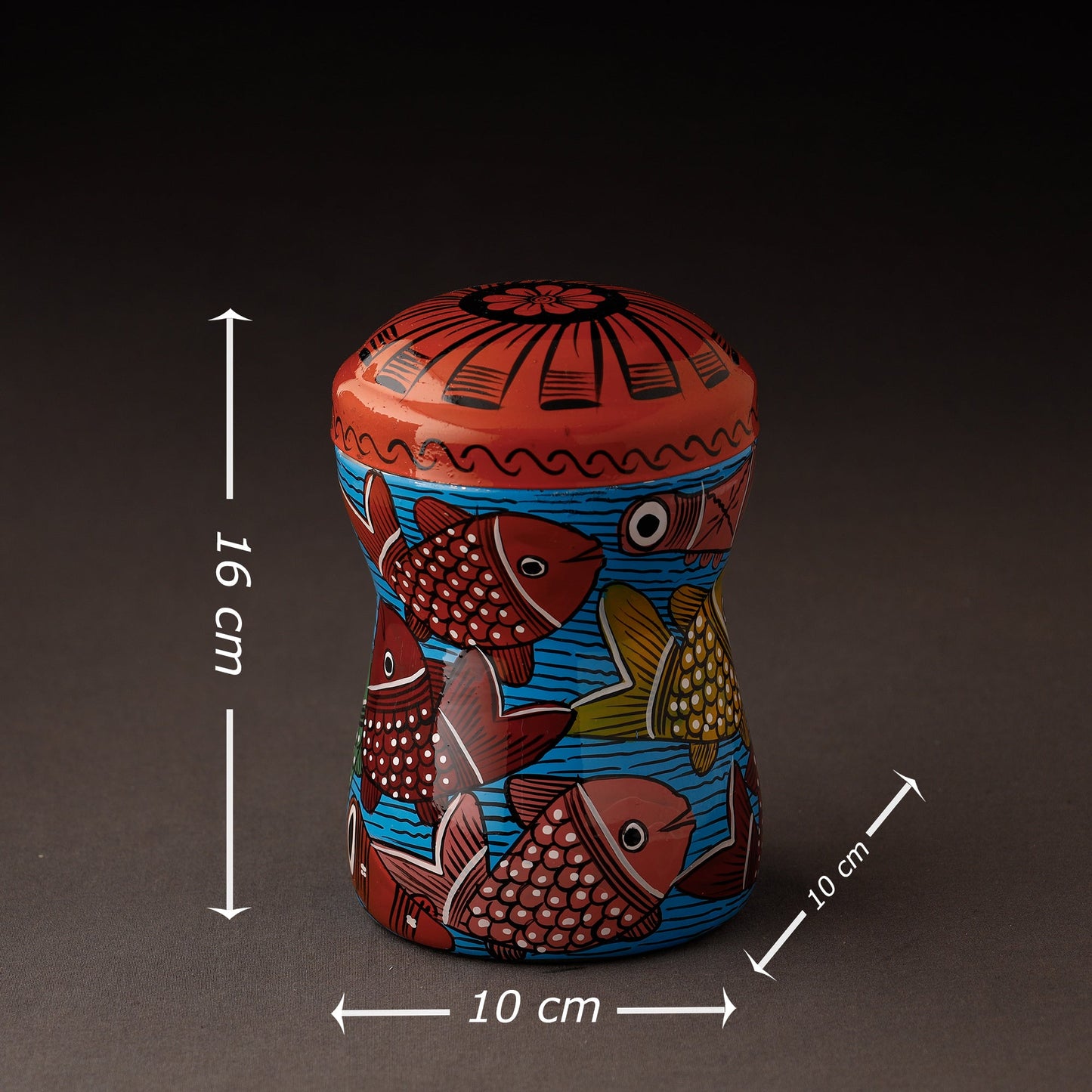 Bengal Patua Handpainted Stainless Steel Multi Utility Canister