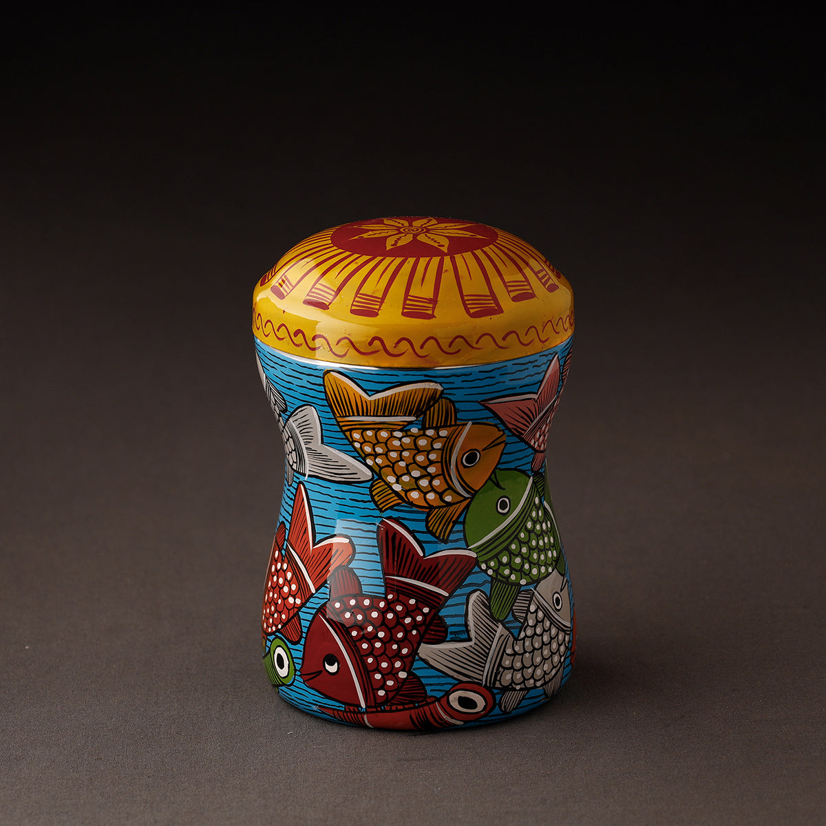 Bengal Patua Handpainted Stainless Steel Multi Utility Canister