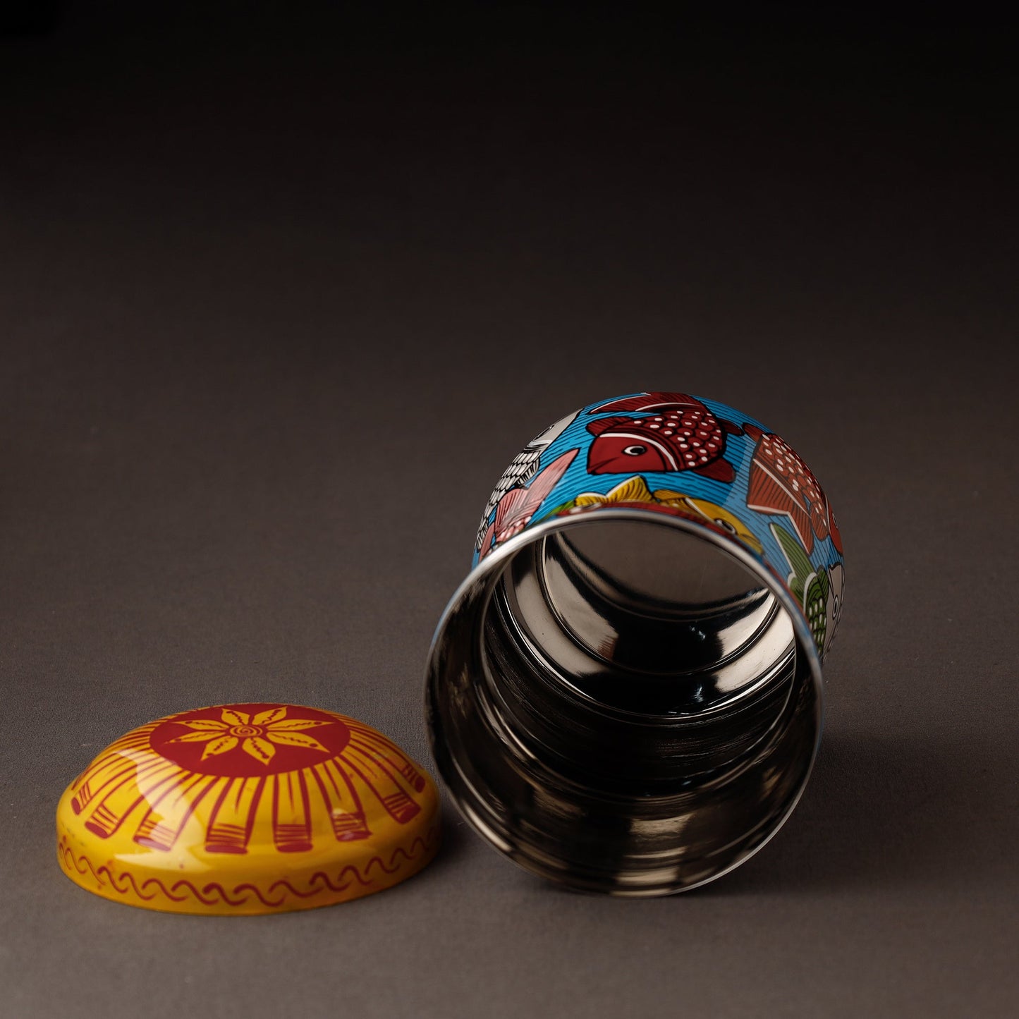 Bengal Patua Handpainted Stainless Steel Multi Utility Canister