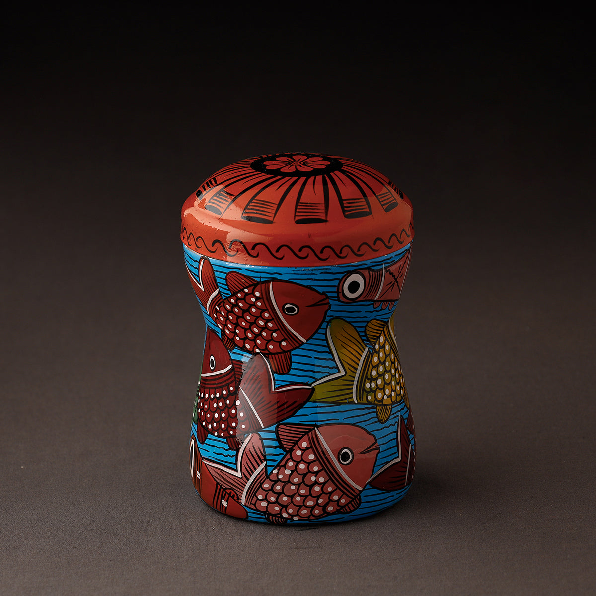 Bengal Patua Handpainted Stainless Steel Multi Utility Canister