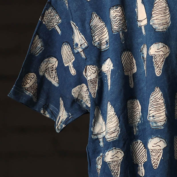 Bindaas Block Art Printed Cotton Round Neck T-shirt