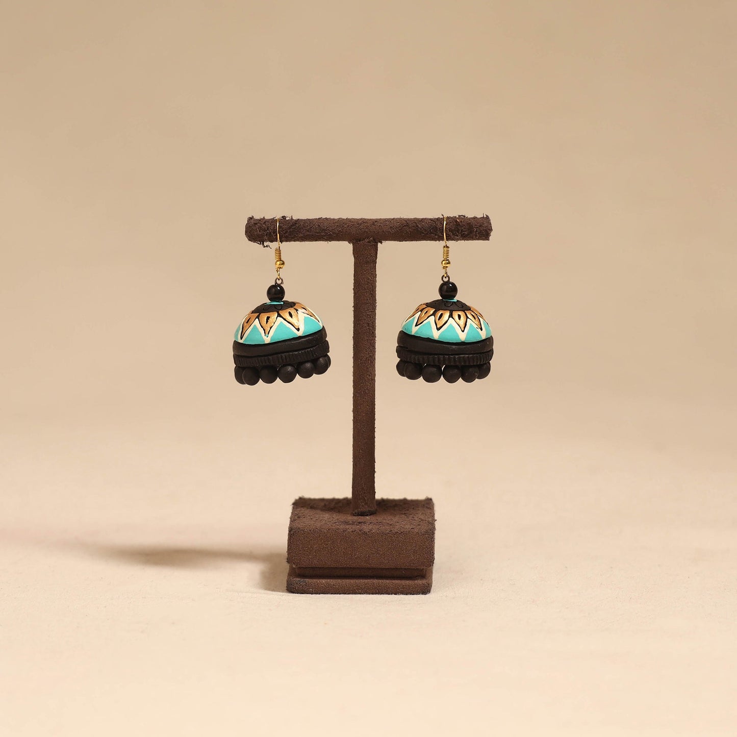 Bishnupur handpainted terracotta jhumki earrings 86