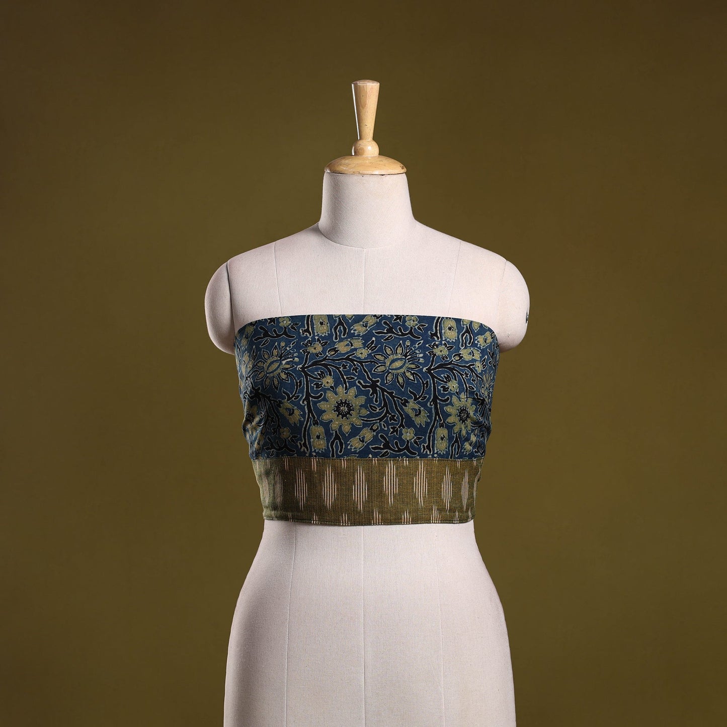 Block print cotton ajrakh blouse piece 13 - handcrafted