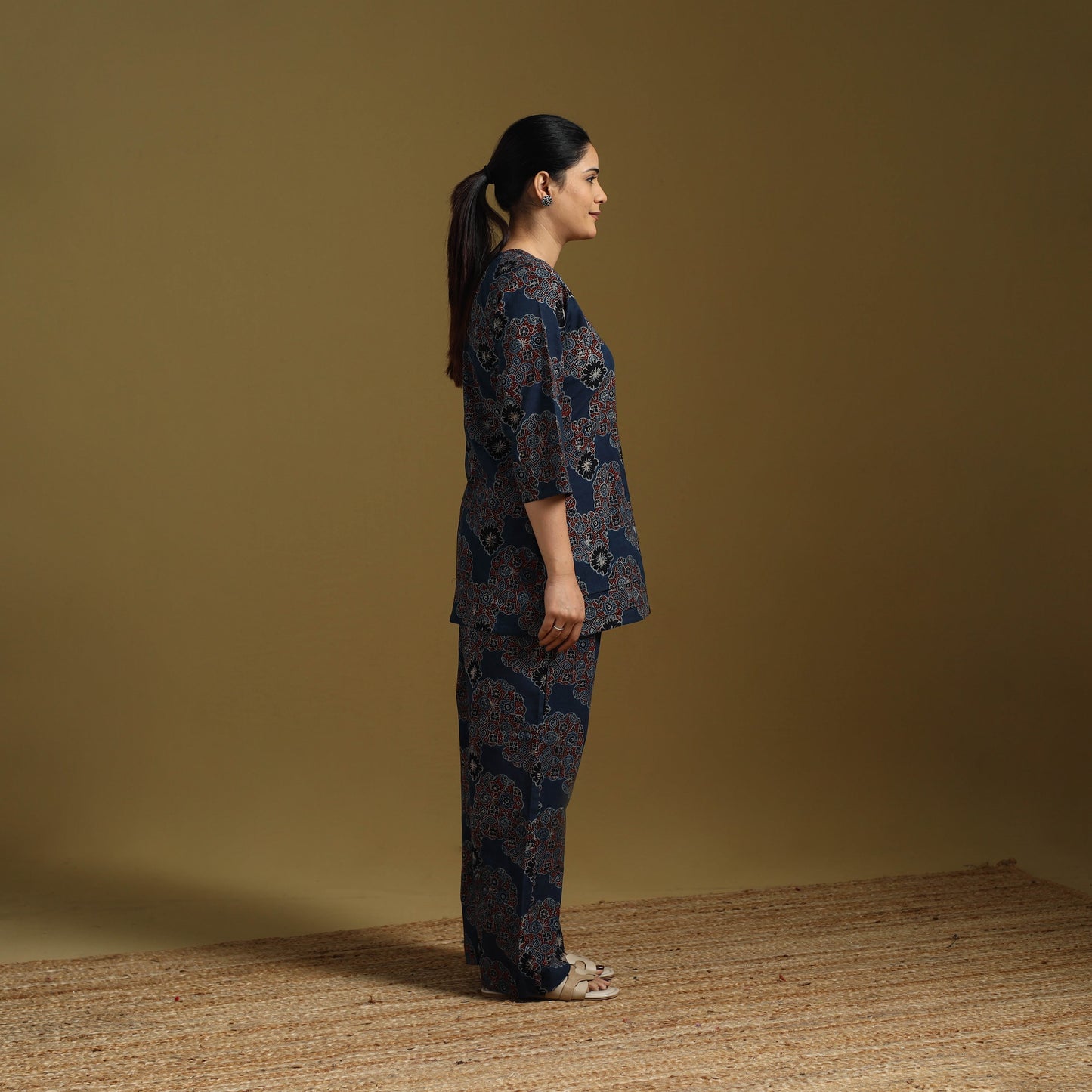 Cotton natural dyed co-ord set 07 - handcrafted