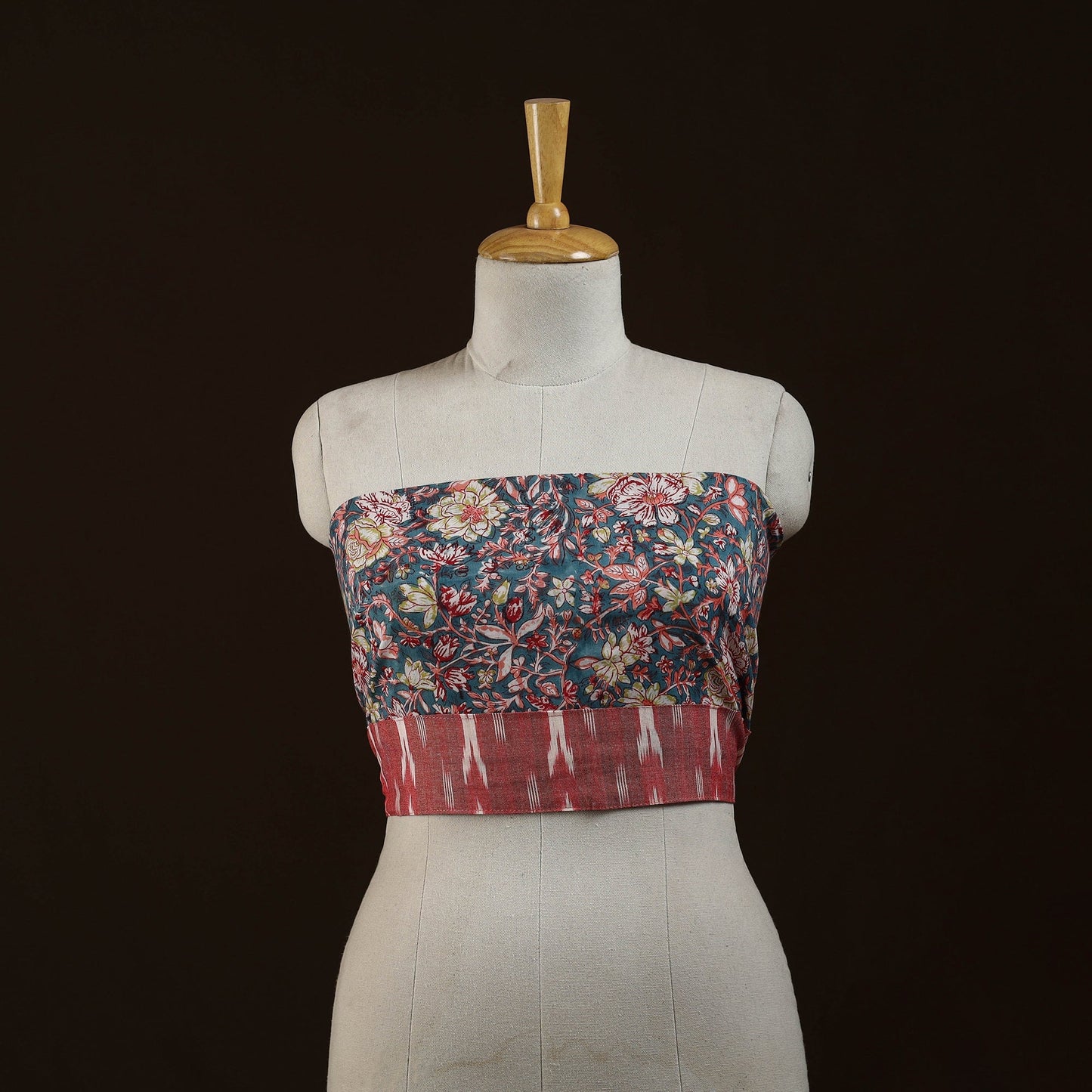 Block print cotton sanganeri blouse piece 07 - handcrafted