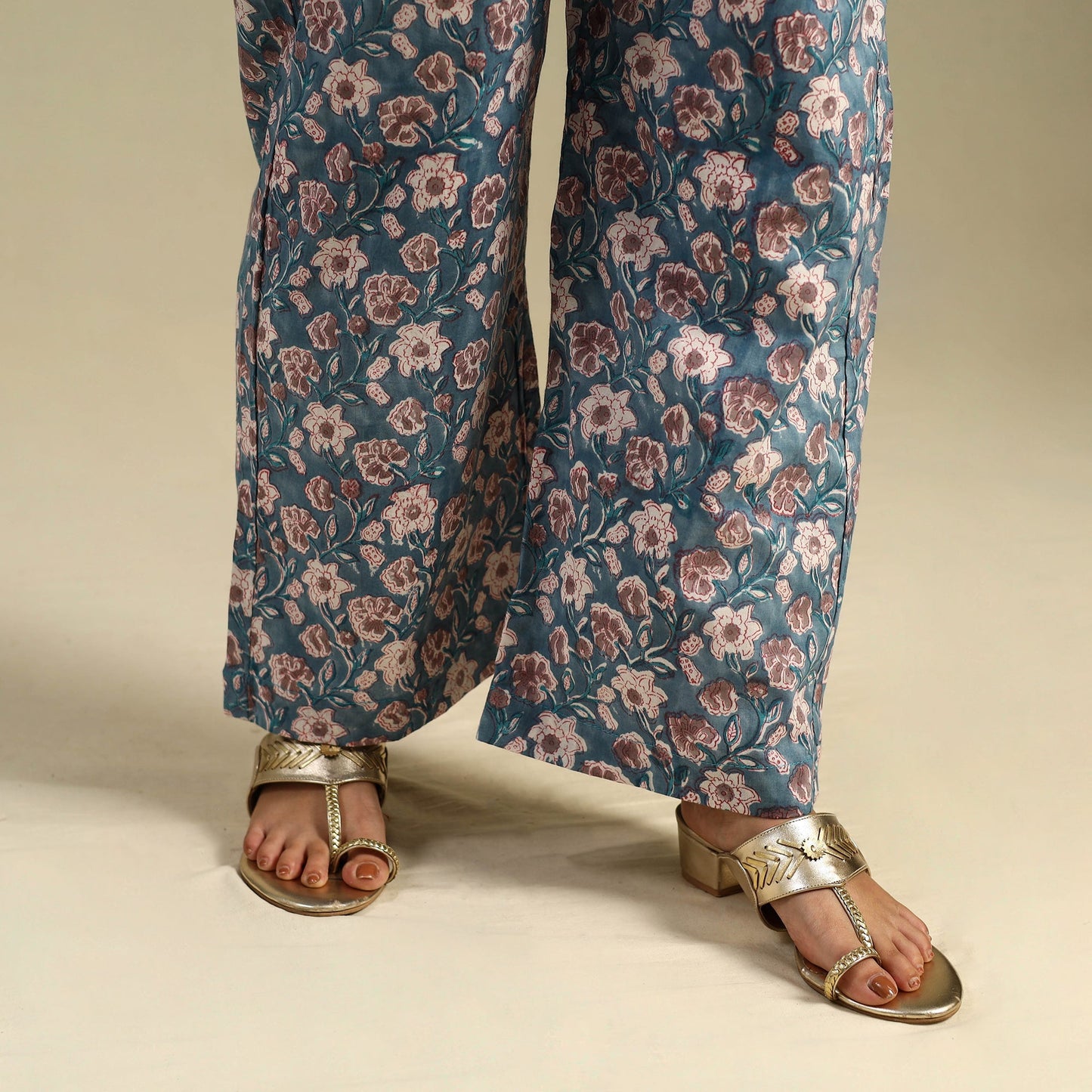 Buy Block Print Cotton Sanganeri Palazzo