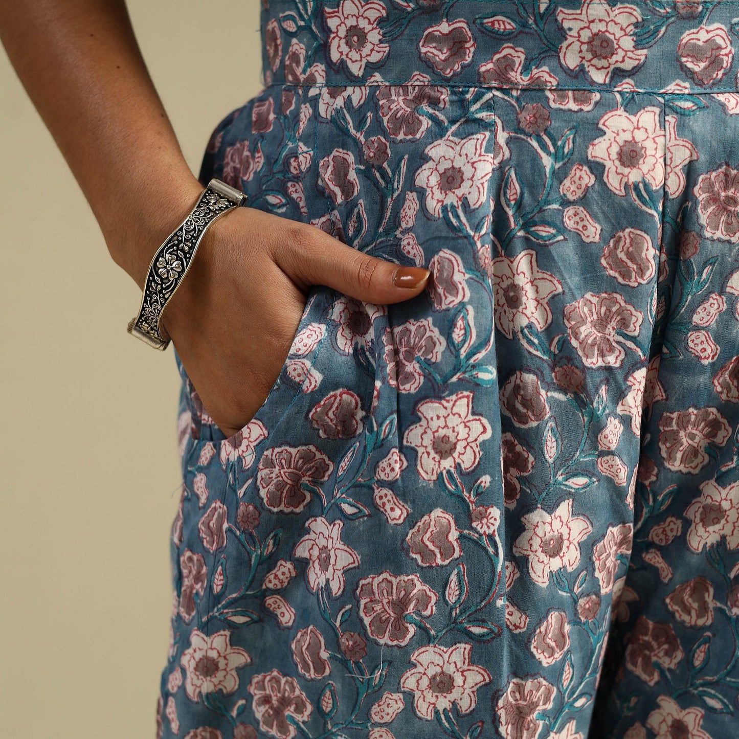 Buy Block Print Cotton Sanganeri Palazzo