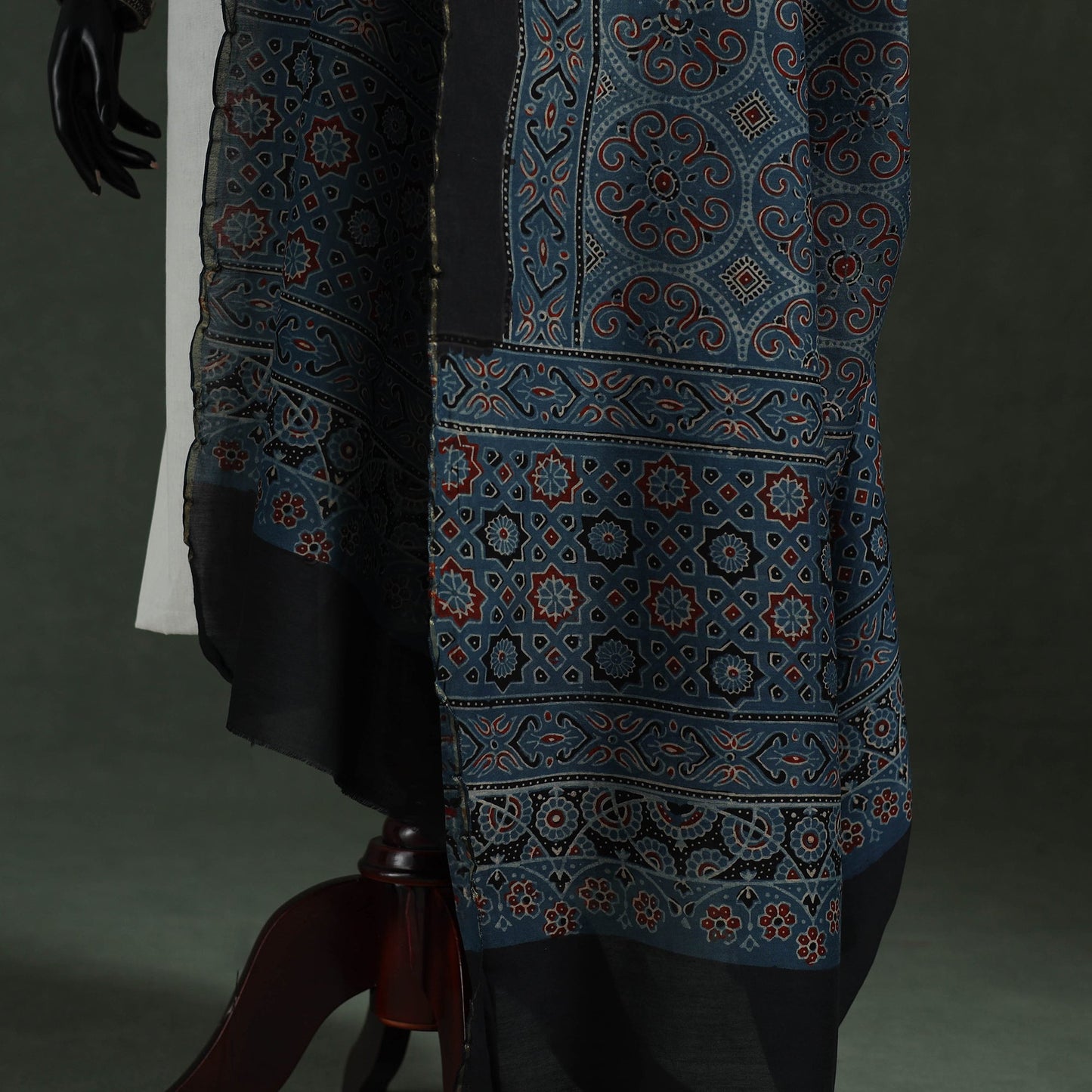 Chanderi silk kutch hand block print natural dyed handloom