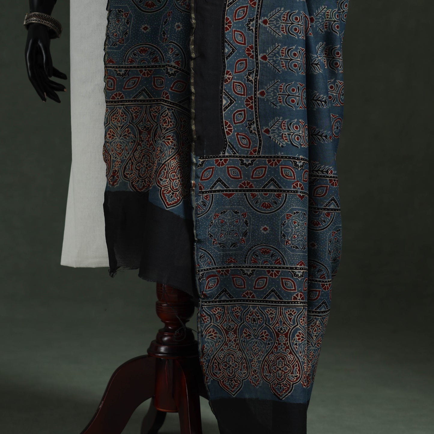 Chanderi silk kutch hand block print natural dyed handloom