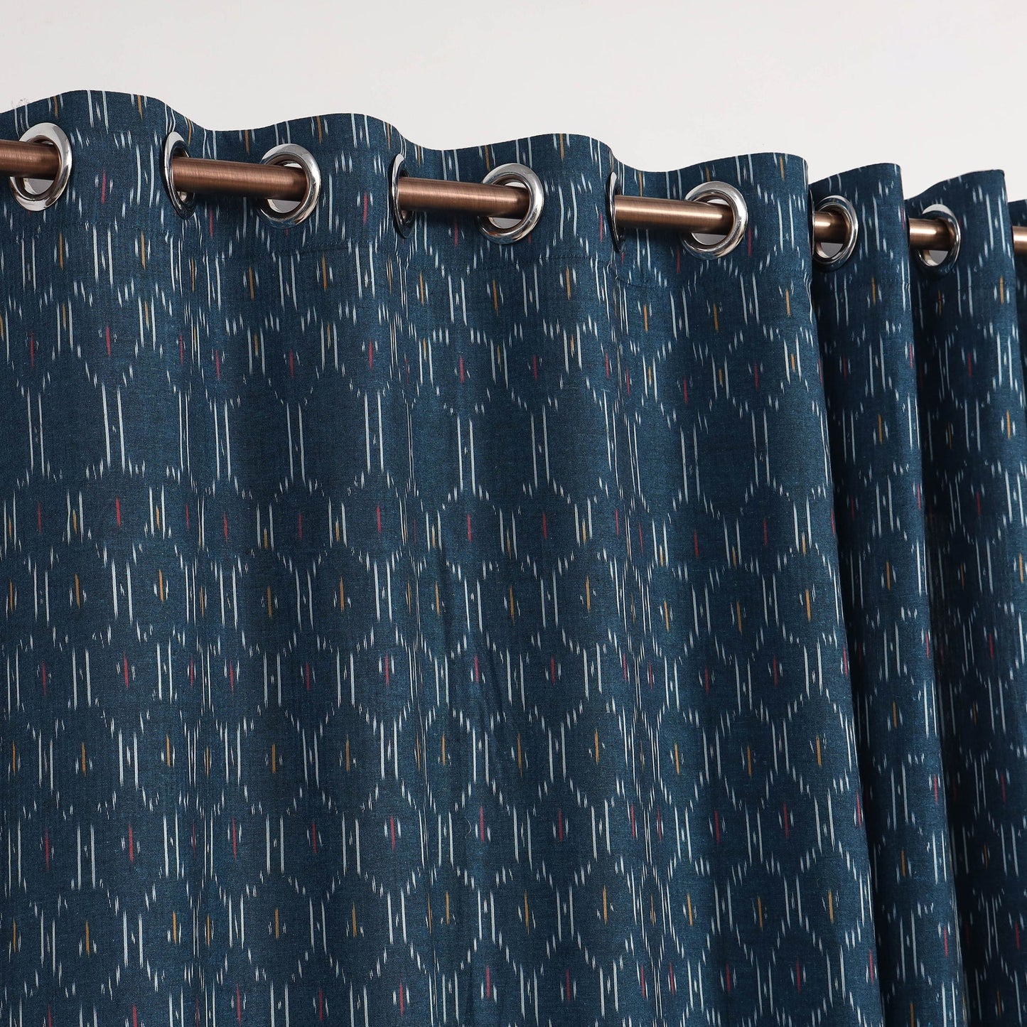Blue - cotton door pochampally ikat curtain (7 x 3 feet)