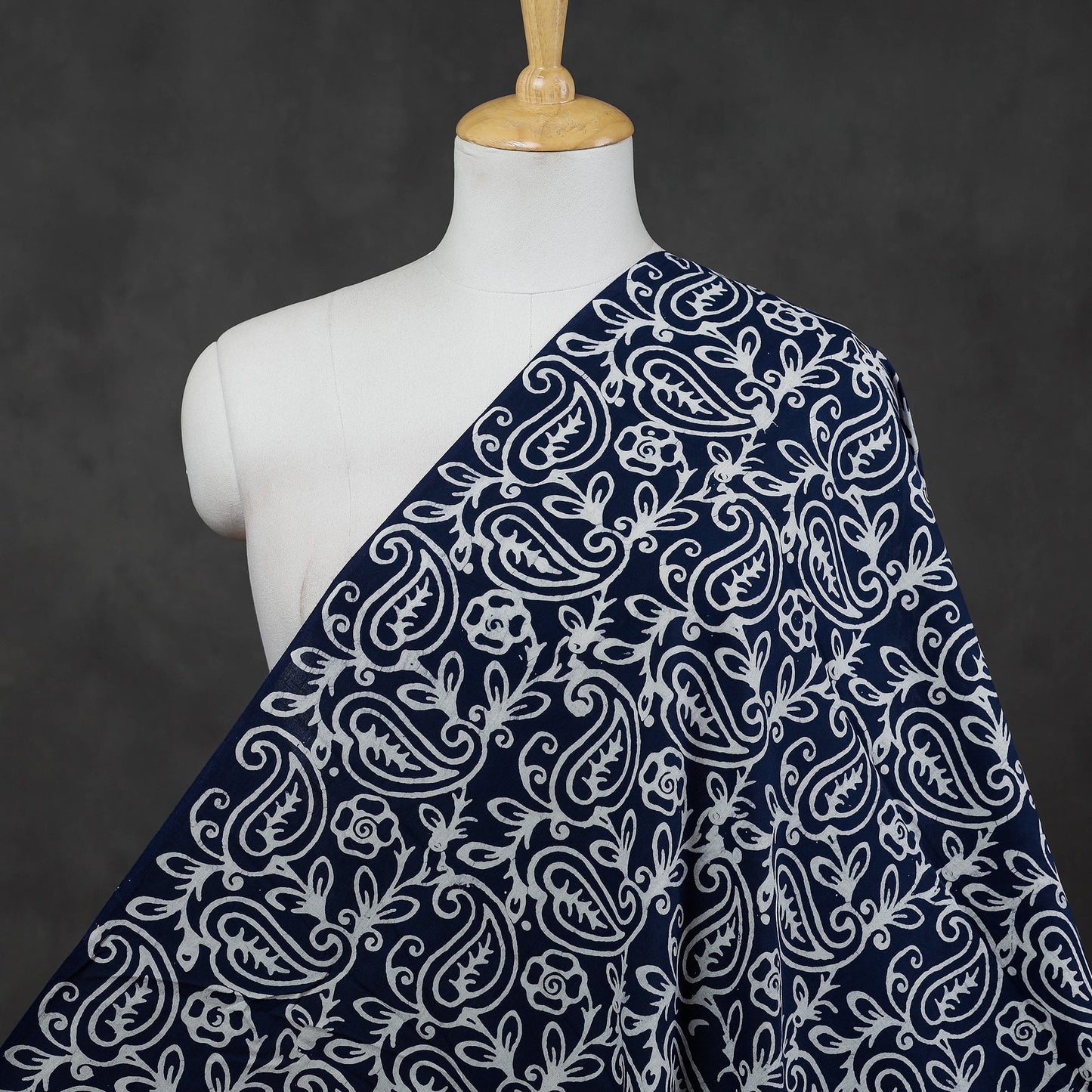 Cotton Blue Hand Batik Print Fabric 01