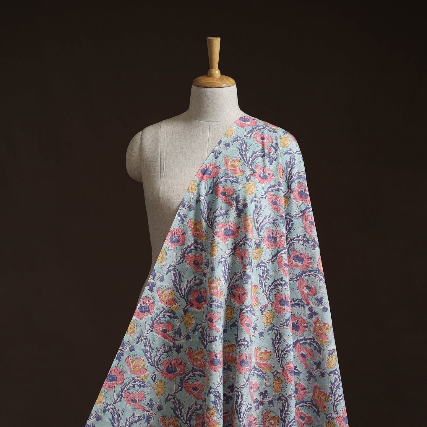 Cotton hand block sanganeri print fabric 23 - handcrafted