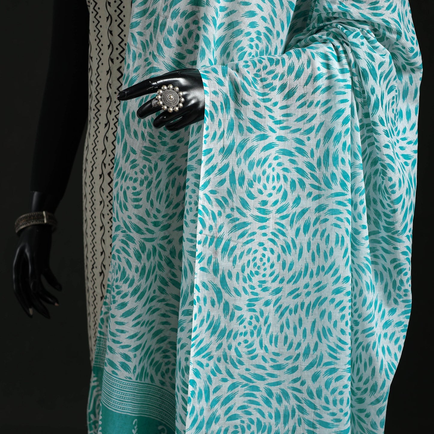 Cotton jaipur printed dupatta 10 - handcrafted
