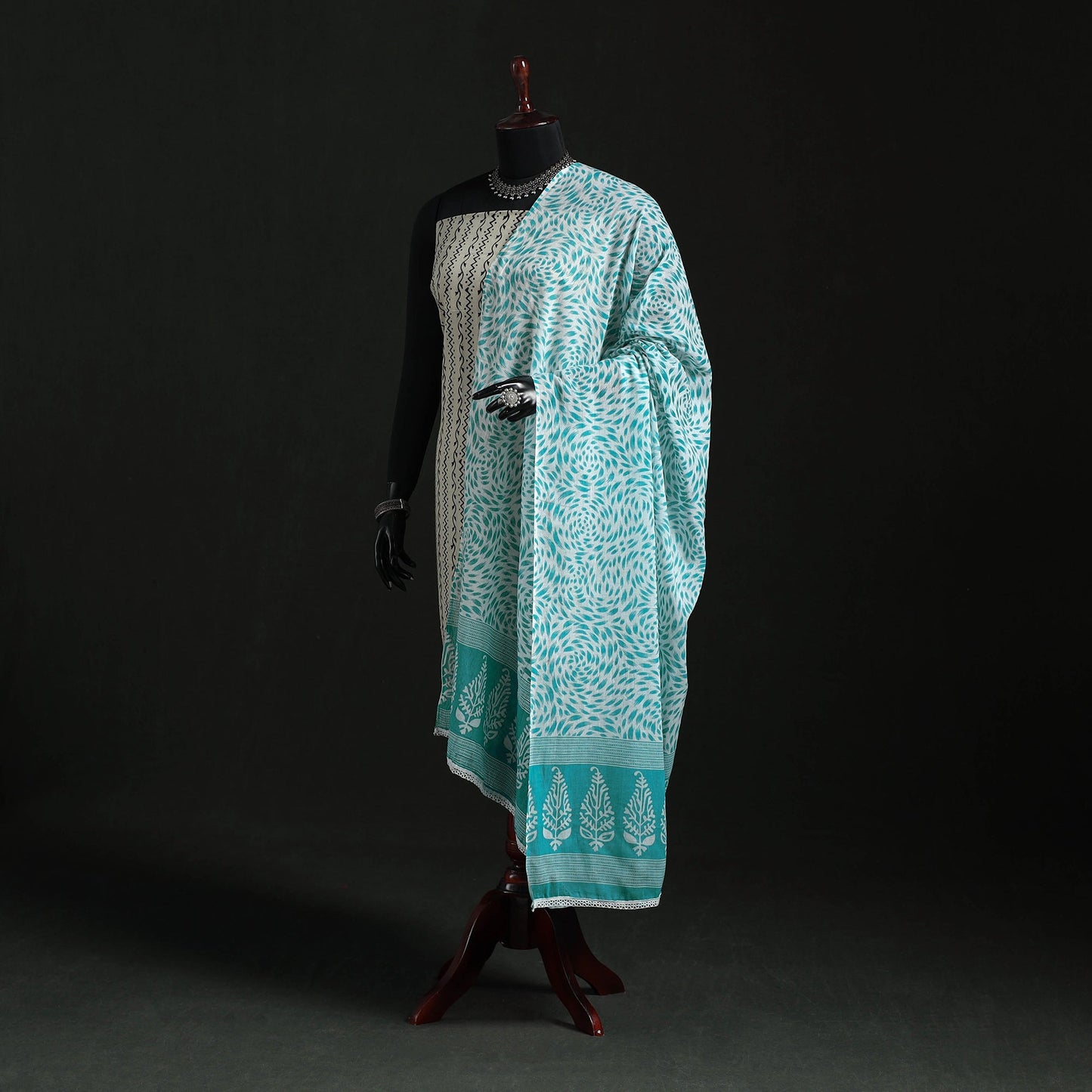 Cotton jaipur printed dupatta 10 - handcrafted