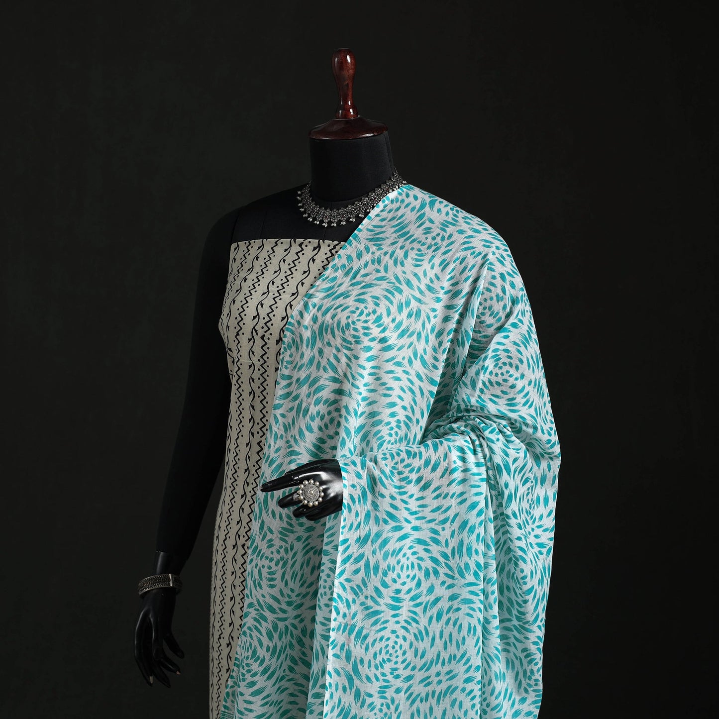 Cotton jaipur printed dupatta 10 - handcrafted