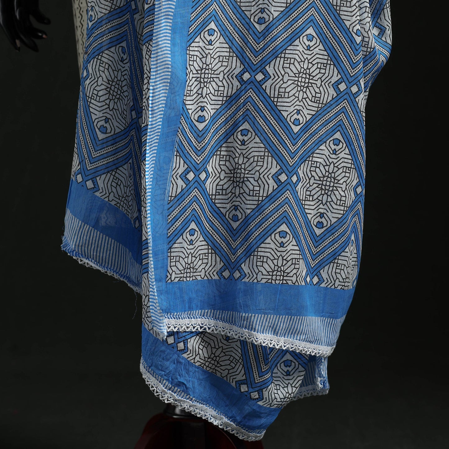 Cotton jaipur printed dupatta 25 - handcrafted