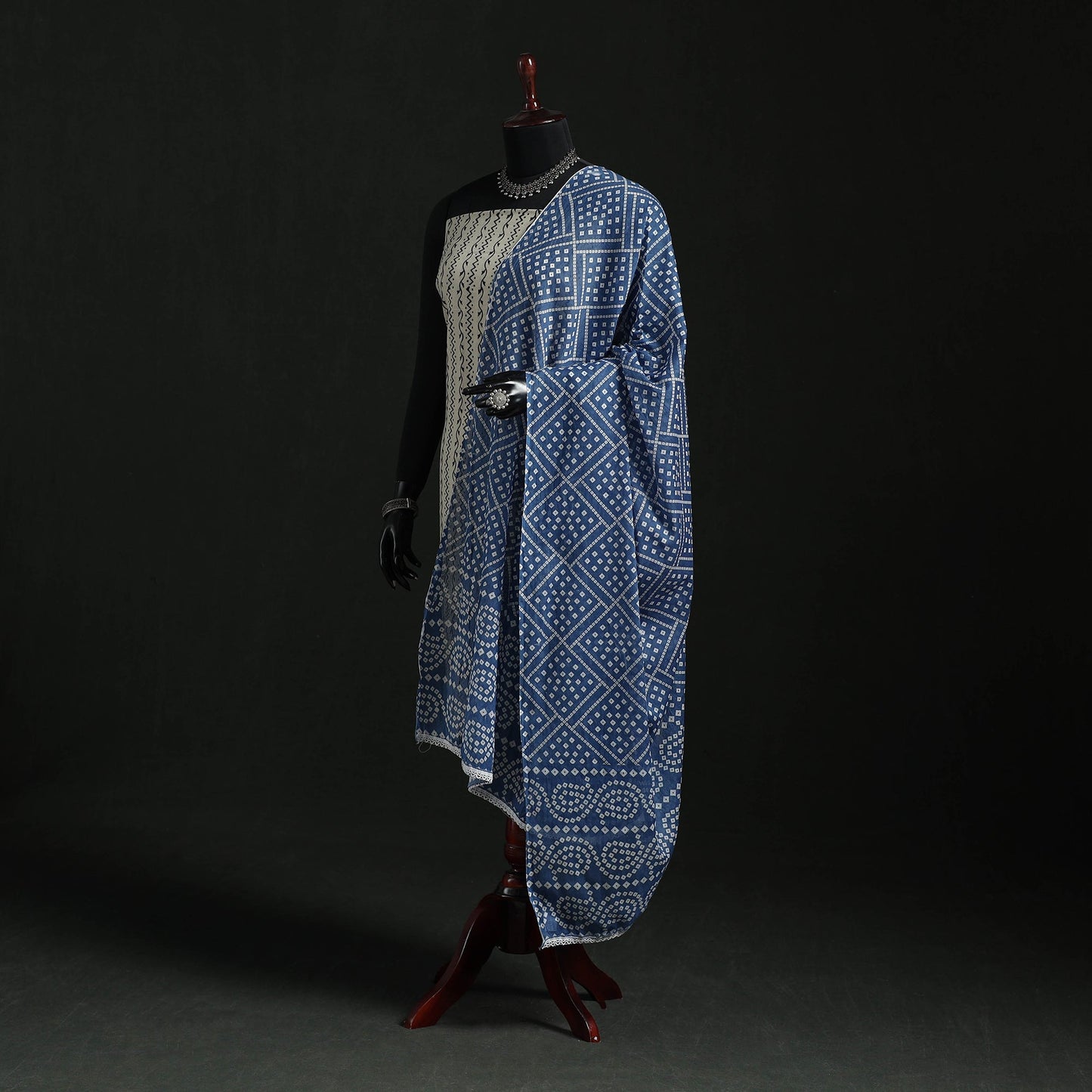 Cotton jaipur printed dupatta 42 - handcrafted