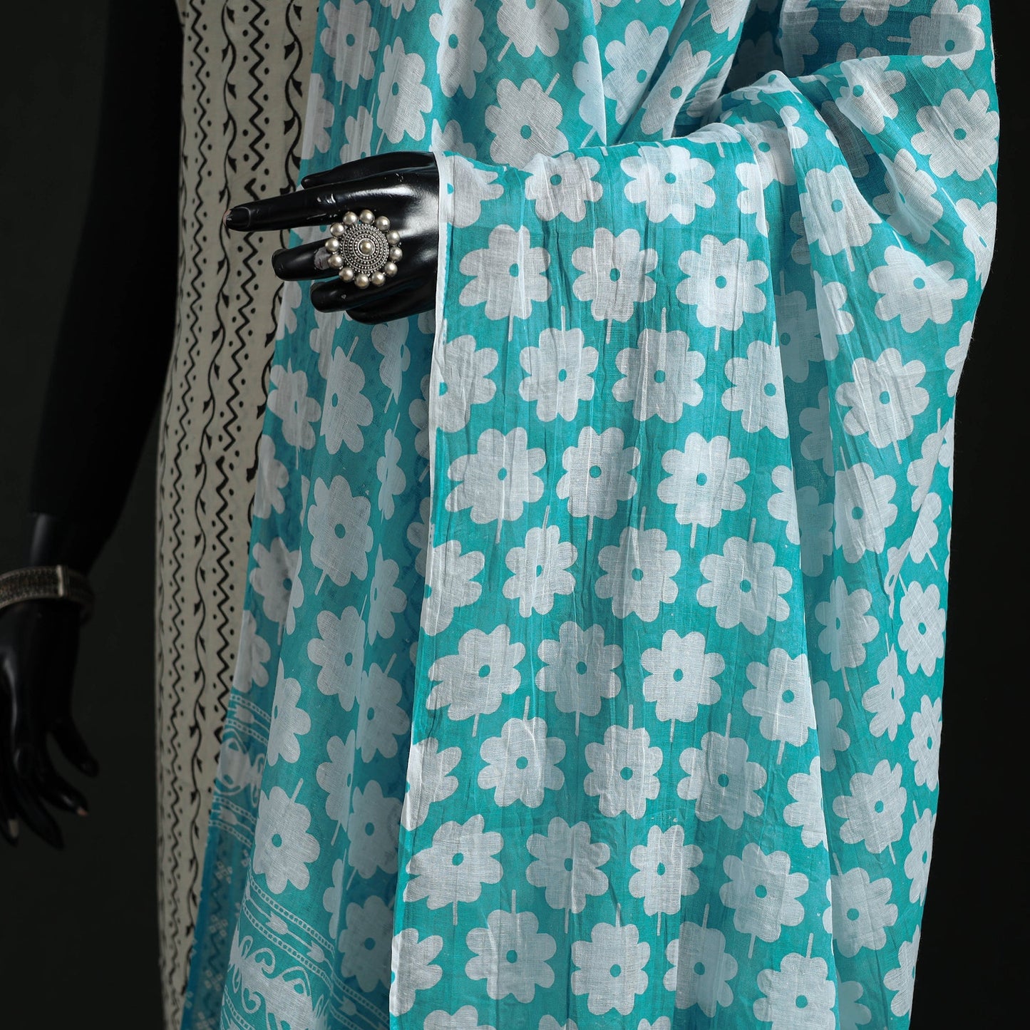 Cotton jaipur printed dupatta 43 - handcrafted