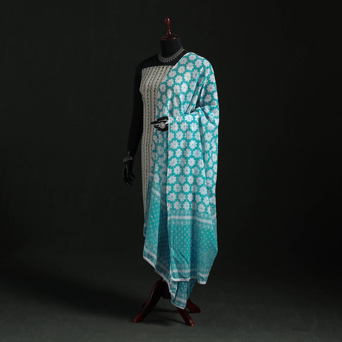 Cotton jaipur printed dupatta 43 - handcrafted