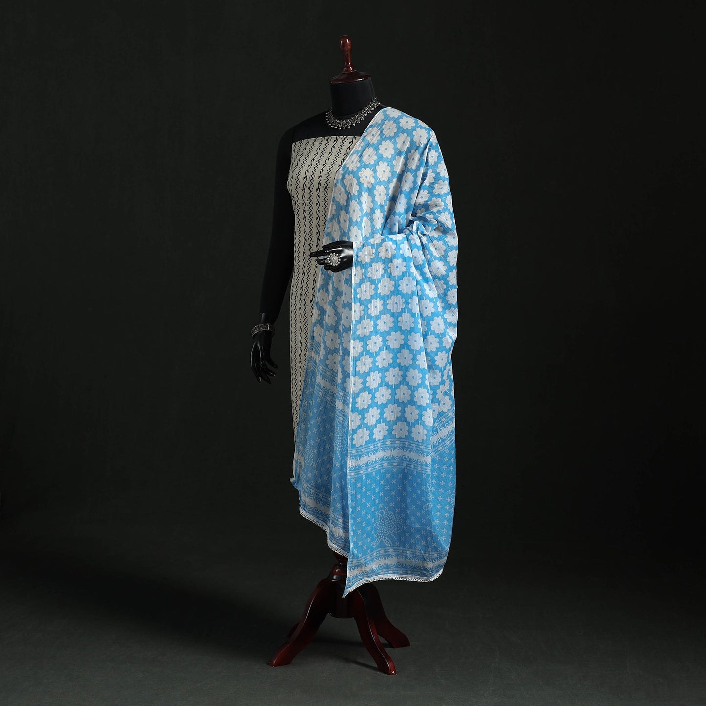 Cotton jaipur printed dupatta 46 - handcrafted