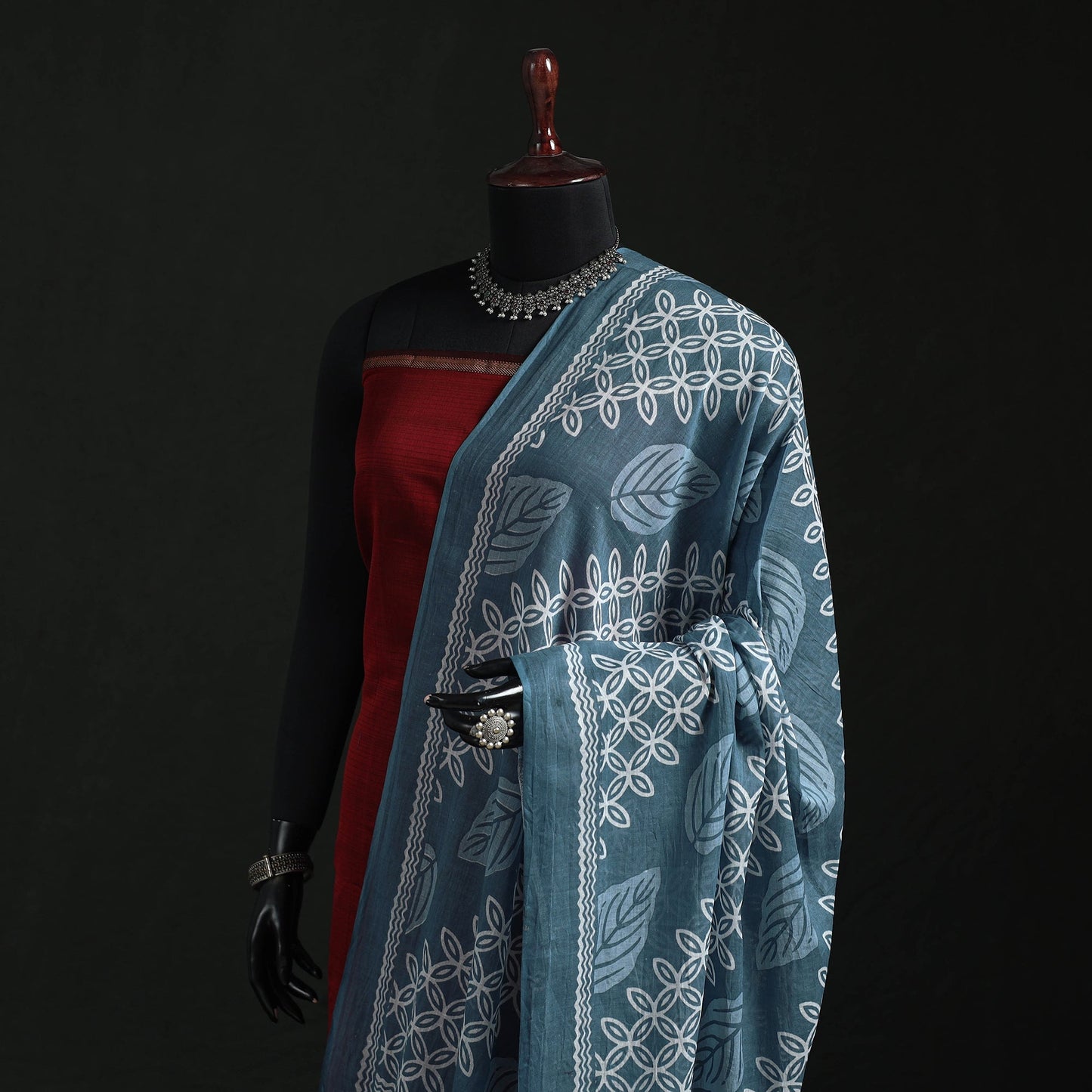 Cotton jaipur printed dupatta 71 - handcrafted
