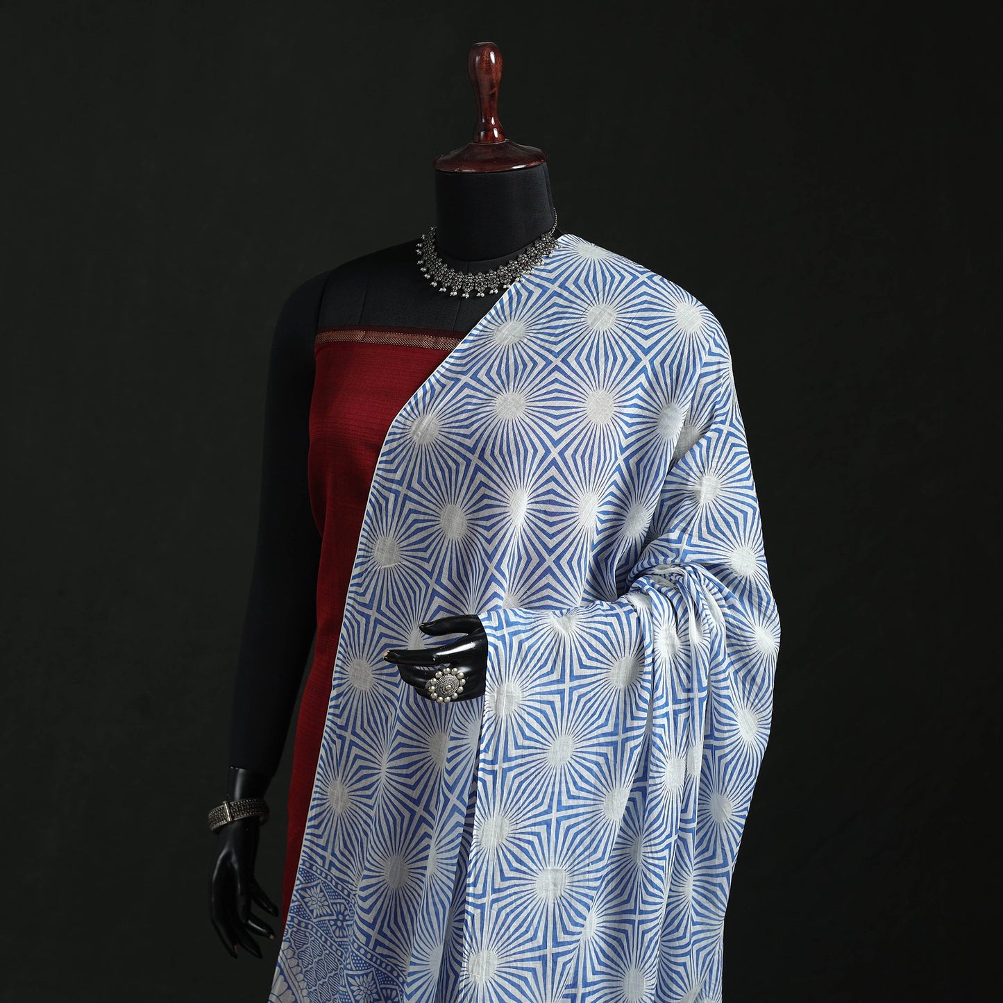 Cotton jaipur printed dupatta 89 - handcrafted