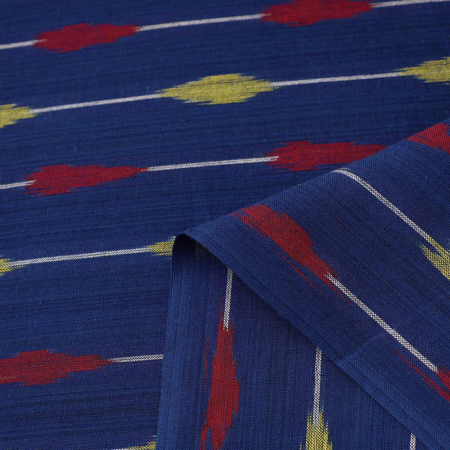Cotton Blue Pochampally Ikat Fabric Online in India