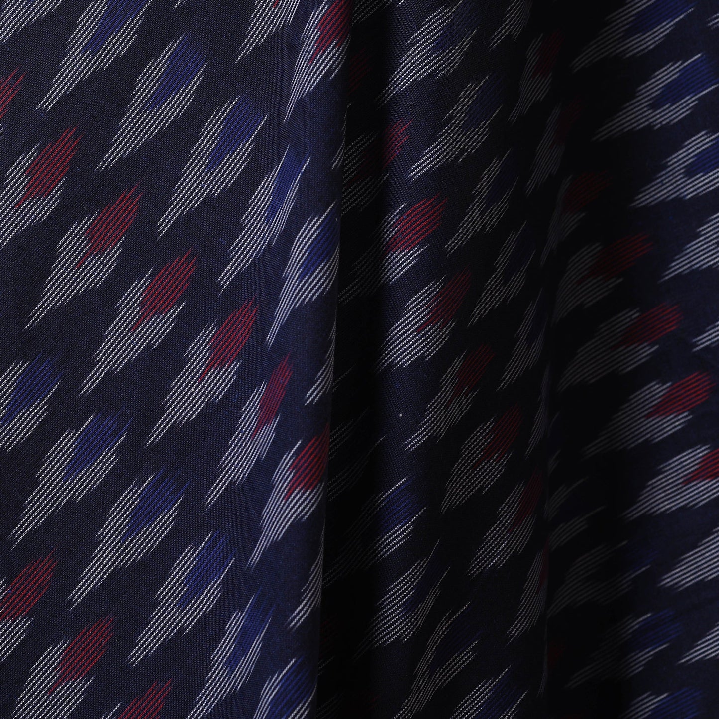 Blue - cotton pochampally ikat fabric 07 - handcrafted