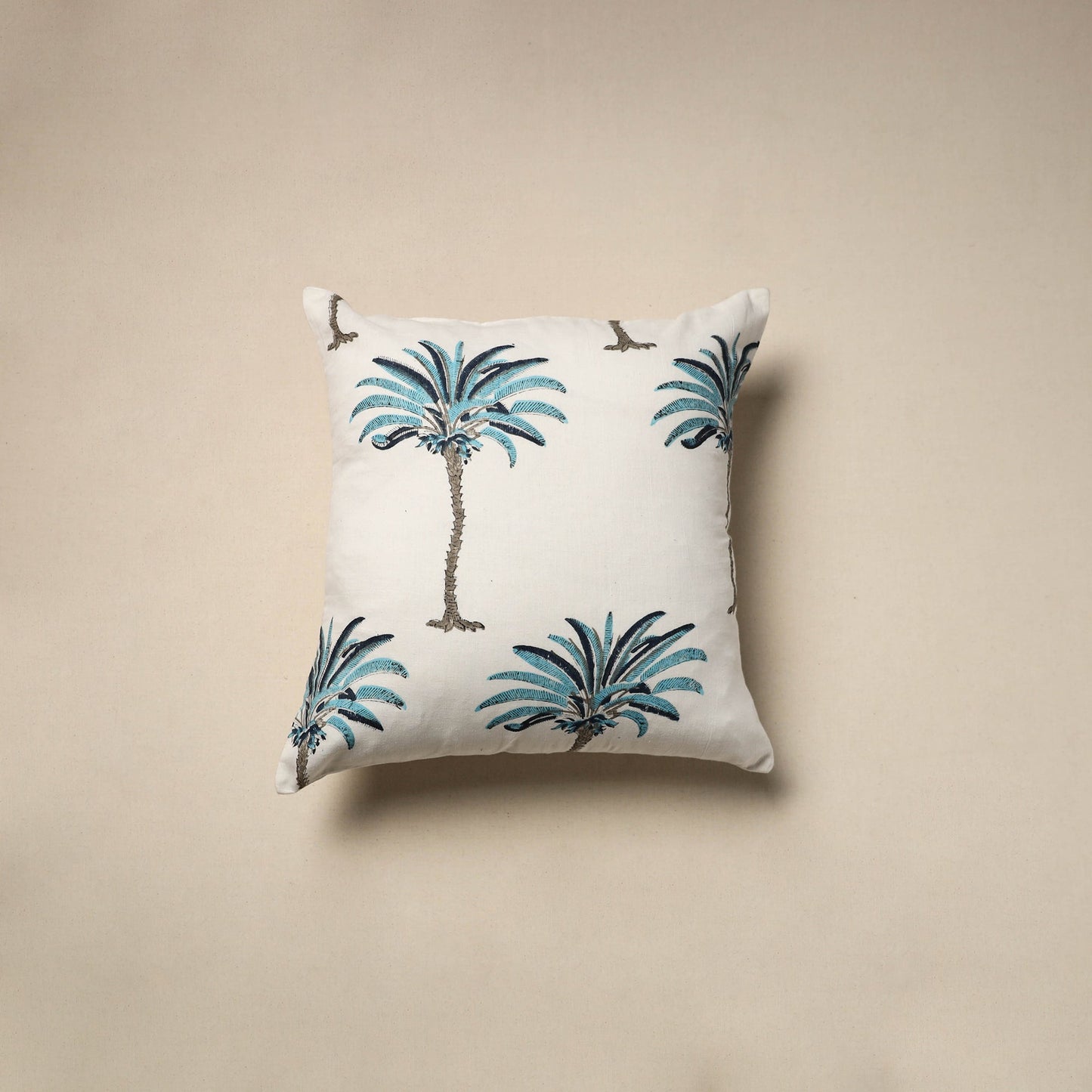 Cotton sanganeri cushion cover (16 x 16 in) 71 - handcrafted