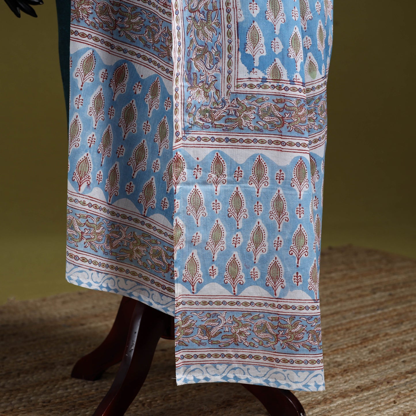 Cotton sanganeri floral dupatta 25 - handcrafted